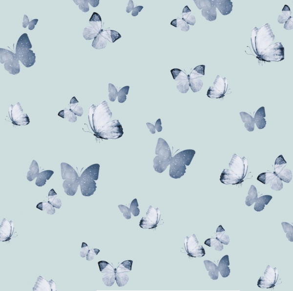 Jersey, Digitaldruck Kleine Schmetterlinge hellblau