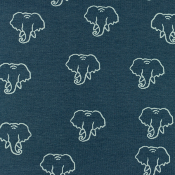 Jersey, Elefantenkopf auf dunkelblau