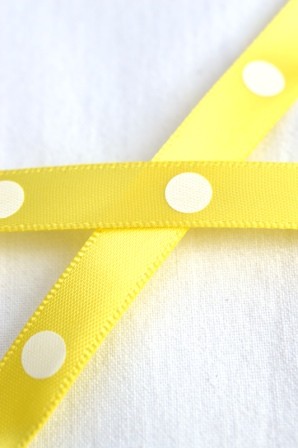 Satinband, single dots, gelb, 10 mm *SALE*