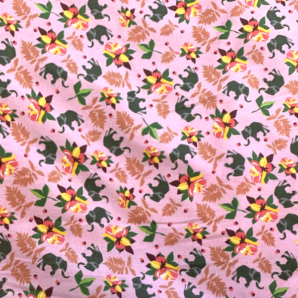 blend fabrics, Wild Elephants rosa, Baumwollstoff