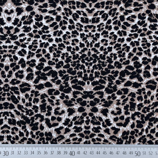 Viskosewebstoff Leopardenmuster grau