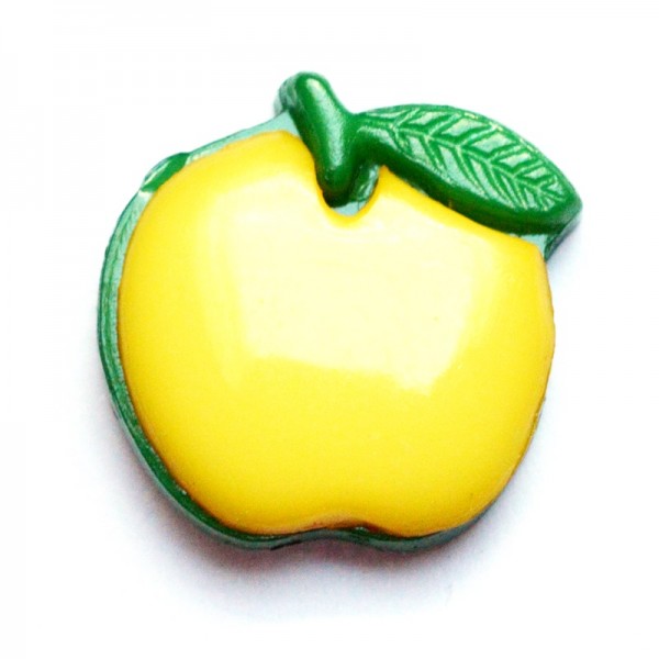 Knopf Apfel, gelb-grün