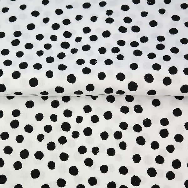Stenzo Dots schwarz auf weiß, Popeline