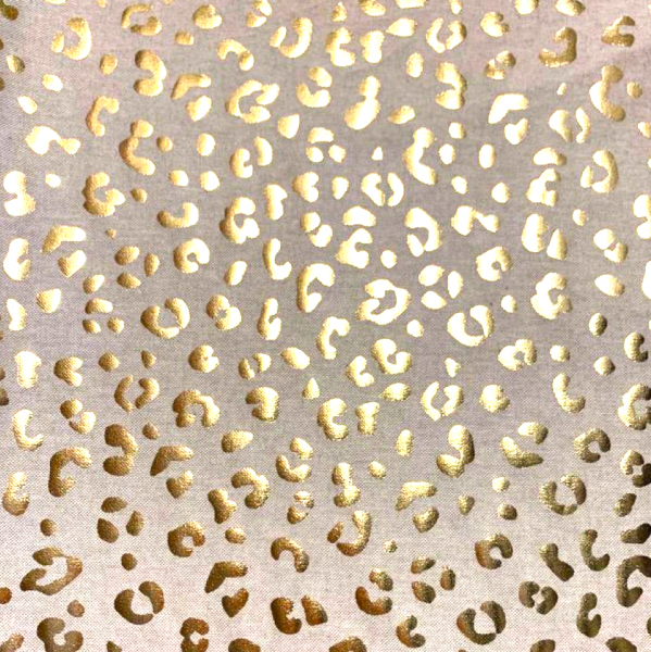 Dekostoff, Leo-Print gold-glitzer auf leinen, *Letztes Stück ca. 120 cm*