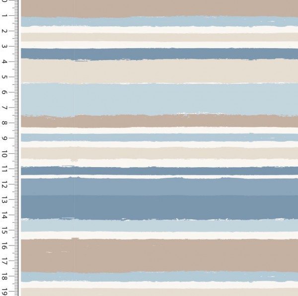 Sweat, Digitaldruck Painted Stripes blau/sand, *Letztes Stück ca. 70 cm*