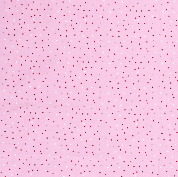 Lisa, Kleine Punkte pink/lila auf rosa, Baumwollstoff