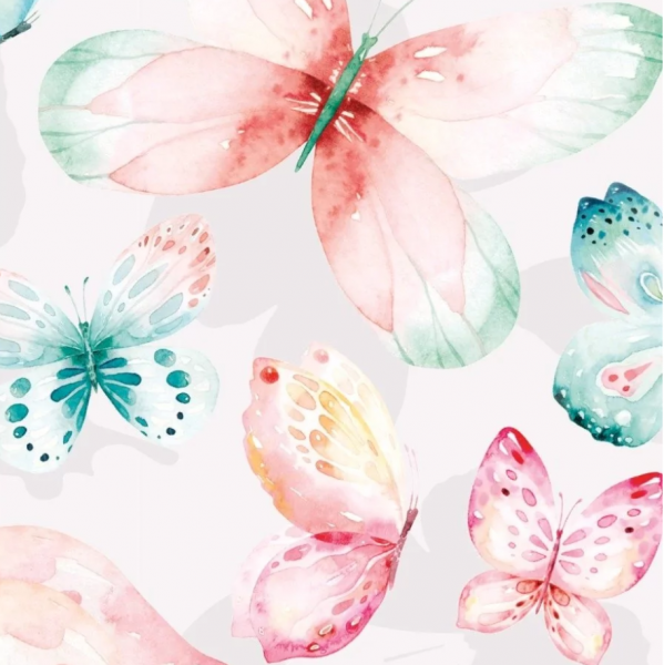 Fantasy Butterfly rosa/mint, Jersey, Digitaldruck