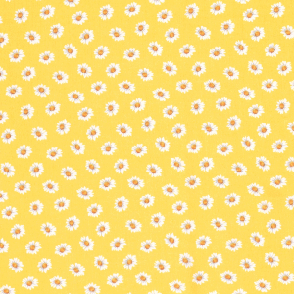 Viskose-Webstoff, Gänseblümchen gelb, *Letztes Stück ca. 140 cm*