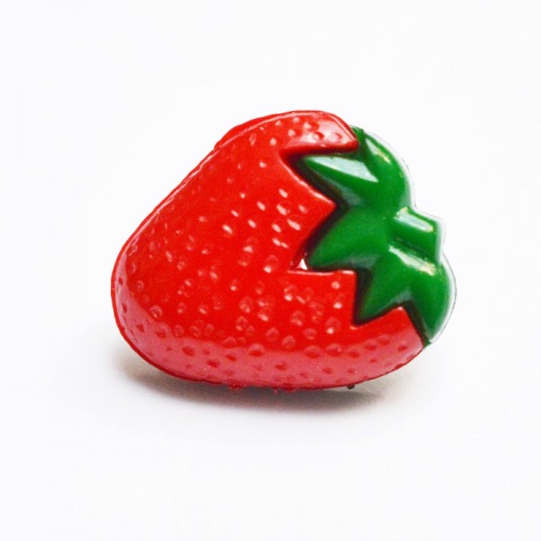Knopf Mini-Erdbeere rot