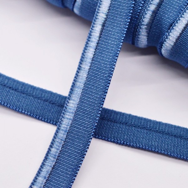 elastische Paspel matt/glänzend, jeansblau