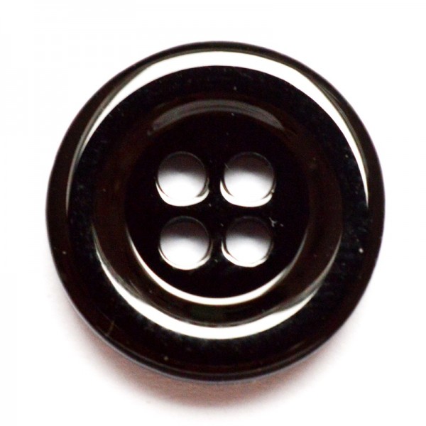 Standardknopf mit Rand, 10 mm, schwarz