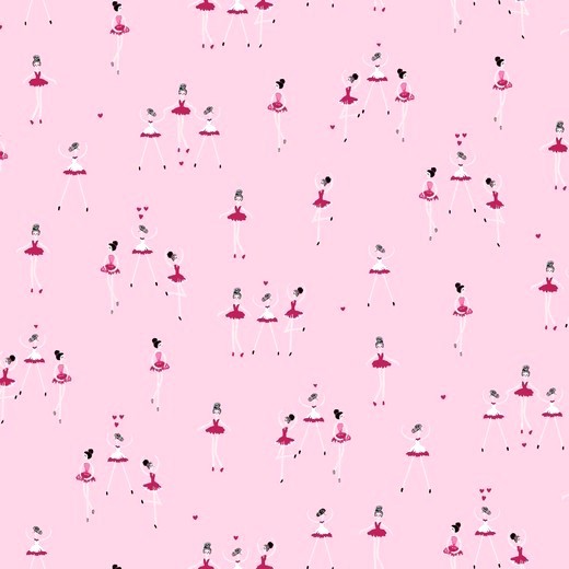 Ballerina auf rosa, Baumwollstoff, 60°waschbar