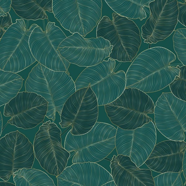 Dekostoff/Canvas Digitaldruck, Große Blätter grün