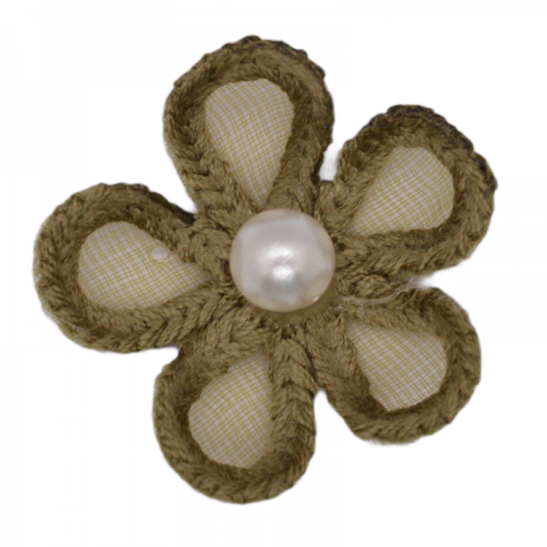 Monofil-Blüte mit Perle, khaki