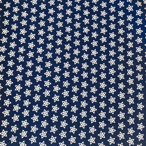 Sternblümchen weiß auf dunkelblau, Baumwolllstoff
