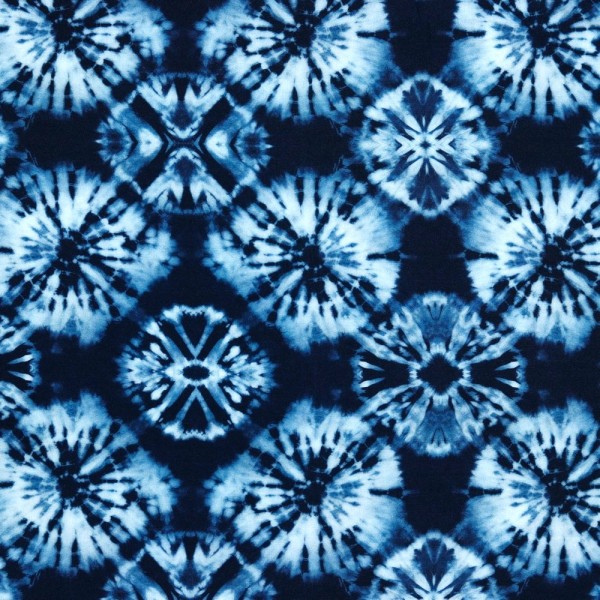 Viskosewebstoff Batik dunkelblau *Letztes Stück ca. 100 cm*
