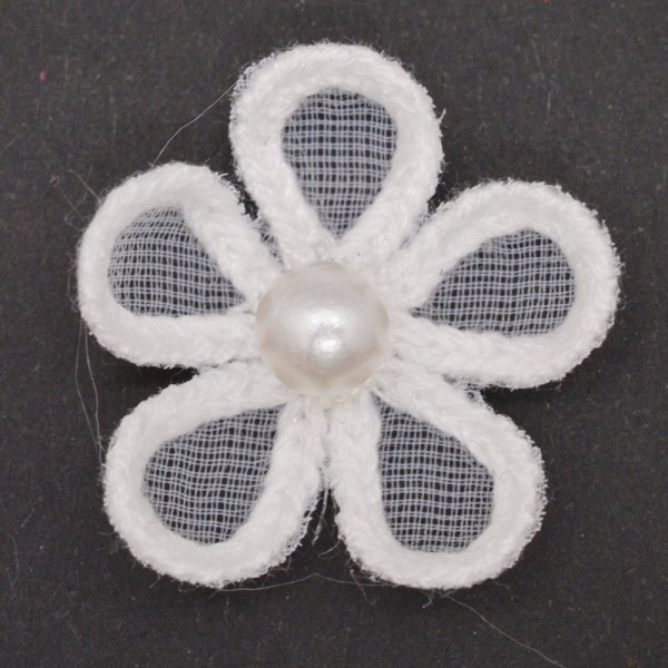 Monofil-Blüte mit Perle, weiß