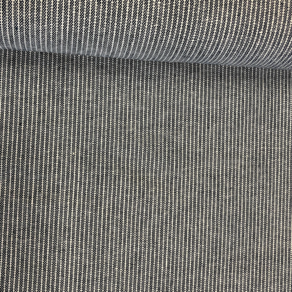 Leinen-Viskosestoff, schmale Streifen schwarzblau