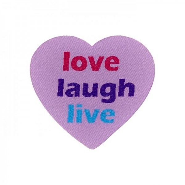 Applikation Herz "love laugh live"