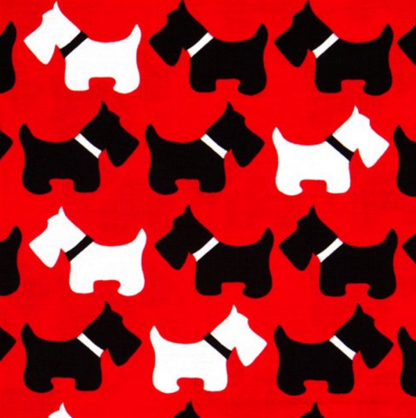 Laminat, Robert Kaufman, Dogs auf rot, *Letztes Stück ca. 150 cm*
