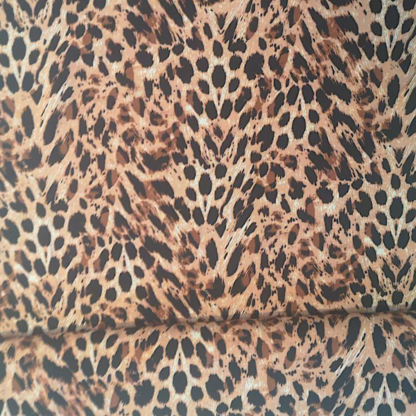 Viskosewebstoff Leopardenmuster braun mit schwarz