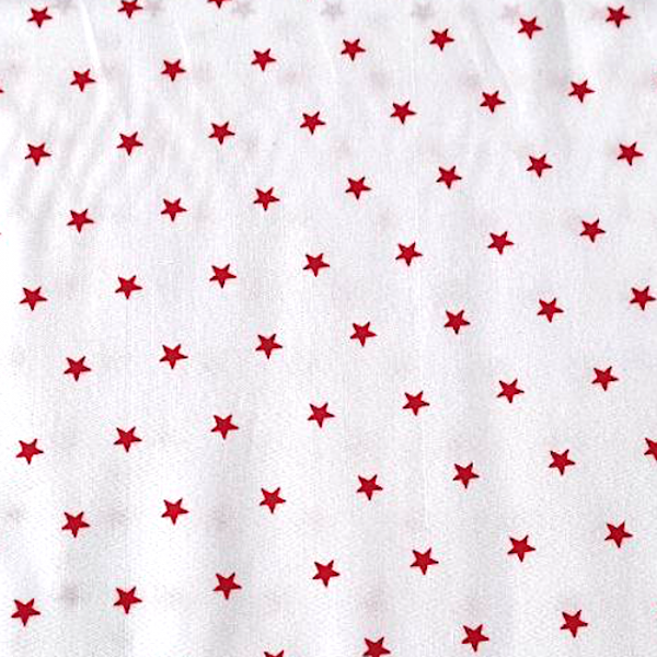 Sternchen rot auf weiß, Baumwolllstoff, *Letztes Stück ca. 120 cm*