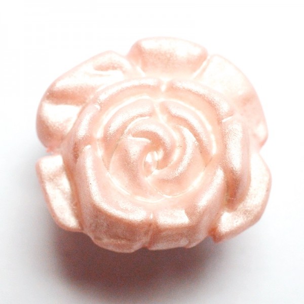 Knopf Rose, silber schimmernd, rosa