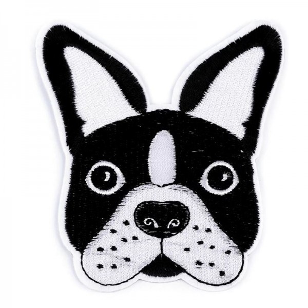 Applikation Bulldogge, schwarz-weiß