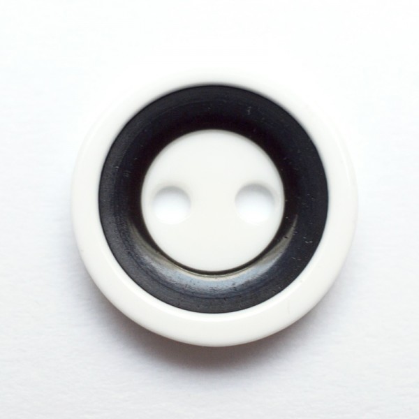 Ring, weiß/schwarz, Knopf