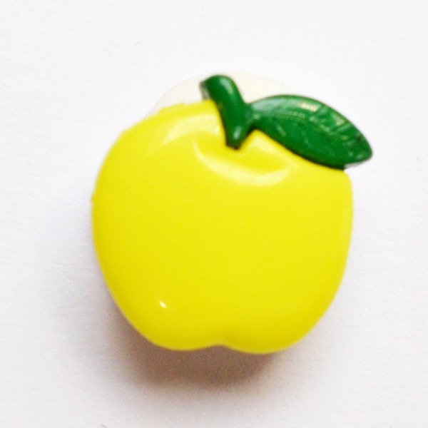 Knopf Apfel gelb-grün
