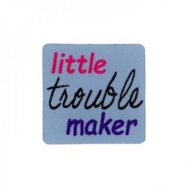 Applikation "little trouble maker", blau