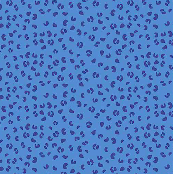 Kleiner Leo-Print blau, Musselin, *Letztes Stück ca. 150 cm*