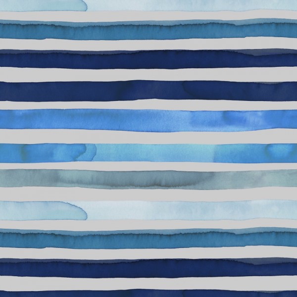 Digitaldruck Streifen Blautöne auf grau, Jersey, *Letztes Stück ca. 90 cm*