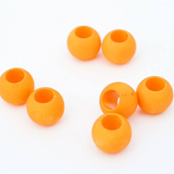 Großlochperle, orange, Durchzug 6 mm