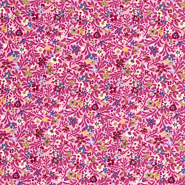 Viskose-Webstoff, Kleine Blümchenranken rosa