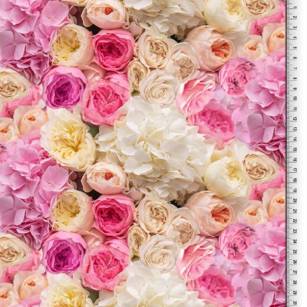 Jersey, Digitaldruck Traumrosen rosa, *Letztes Stück ca. 120 cm*