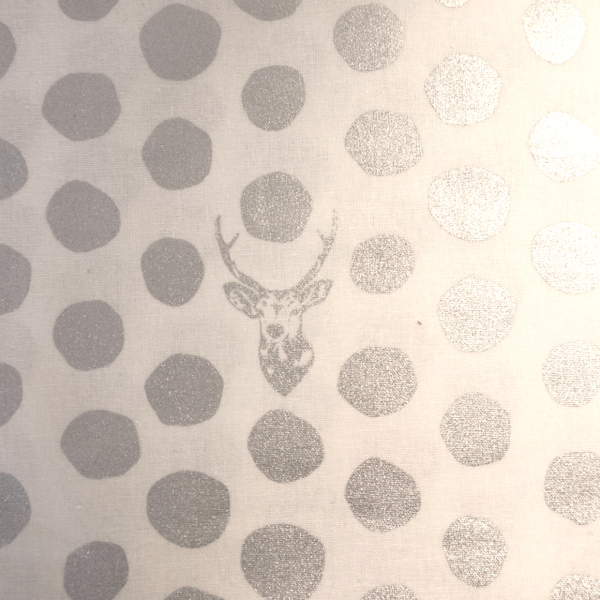 Echino Buck offwhite silber-metallic, Canvas, *Letztes Stück ca. 120 cm*