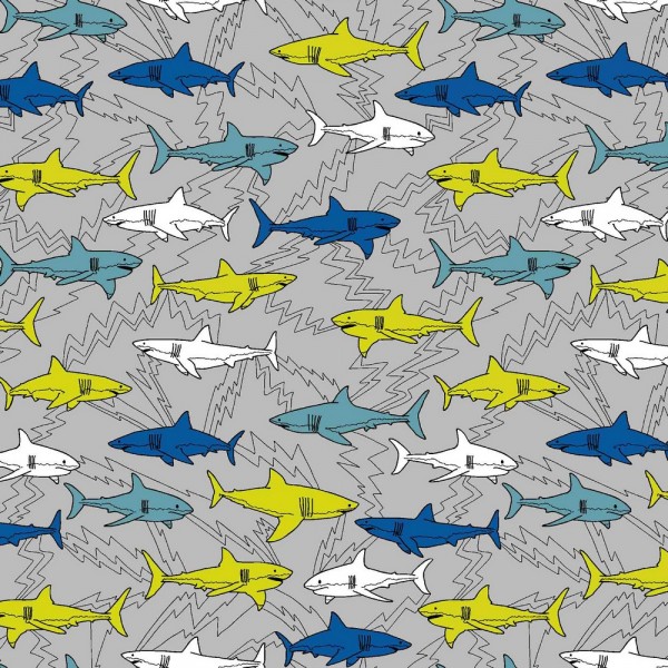 Sharks auf grau, Bio-Jersey