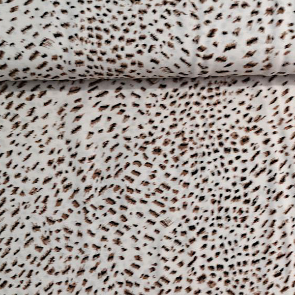 Viskosewebstoff Leopardenprint offwhite/braun