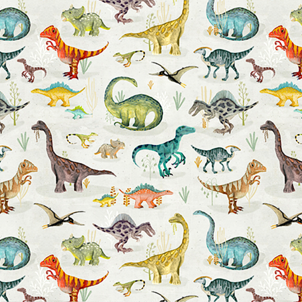 Age of the Dinosaurs offwhite, Baumwollstoff