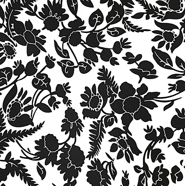Flowers schwarz/weiß, Baumwoll-Popeline