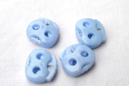 Mini-Kordelstopper, 2 löchrig, hellblau