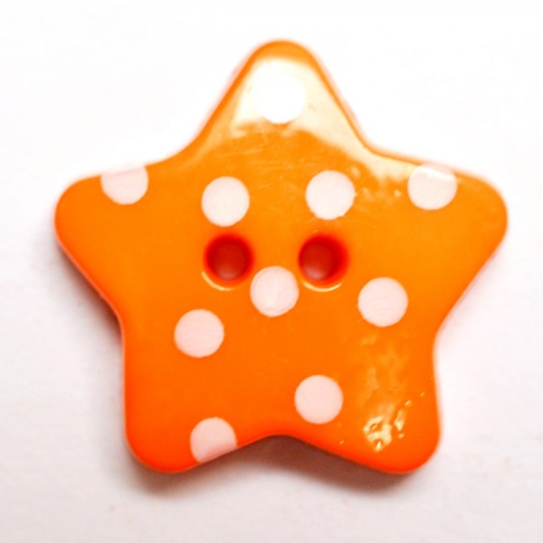 Stern mit weißen Punkten, orange, Knopf