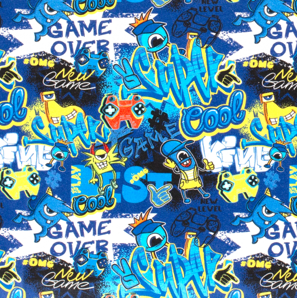 Grafitti Game Over blau/türkis, Kuschelsweat