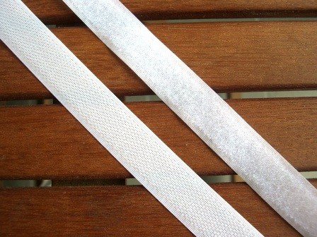 Klettverschluss, weiß, 20 mm