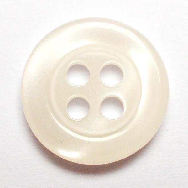 Standardknopf mit Rand, 10 mm, offwhite