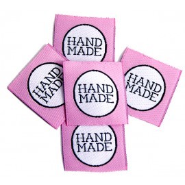 Hand made, rosa, Webetikett