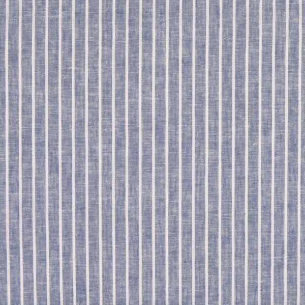 Anni, Leinen-Baumwollstoff Streifen jeansblau