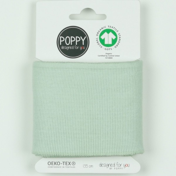 Poppy,Bio- Strickbündchen zartes mint, 135 cm