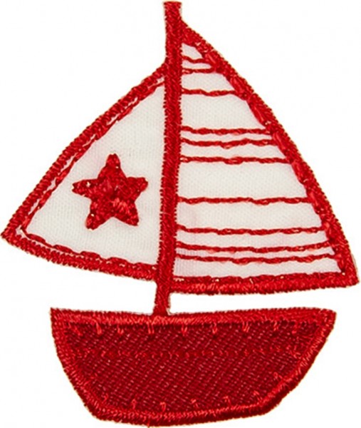 Applikation Segelschiff, rot